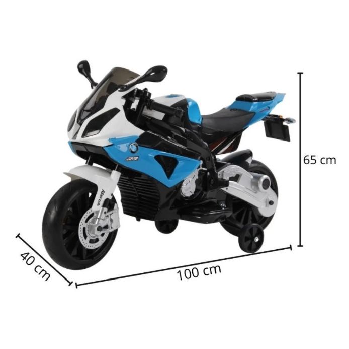 Moto Elétrica Infantil Mini Motinha Motorizada Azul Carretinha